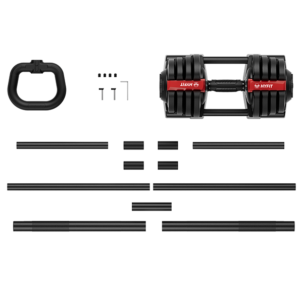 Набор регулируемый штанга+гантель+гиря HYFIT 18 кг
