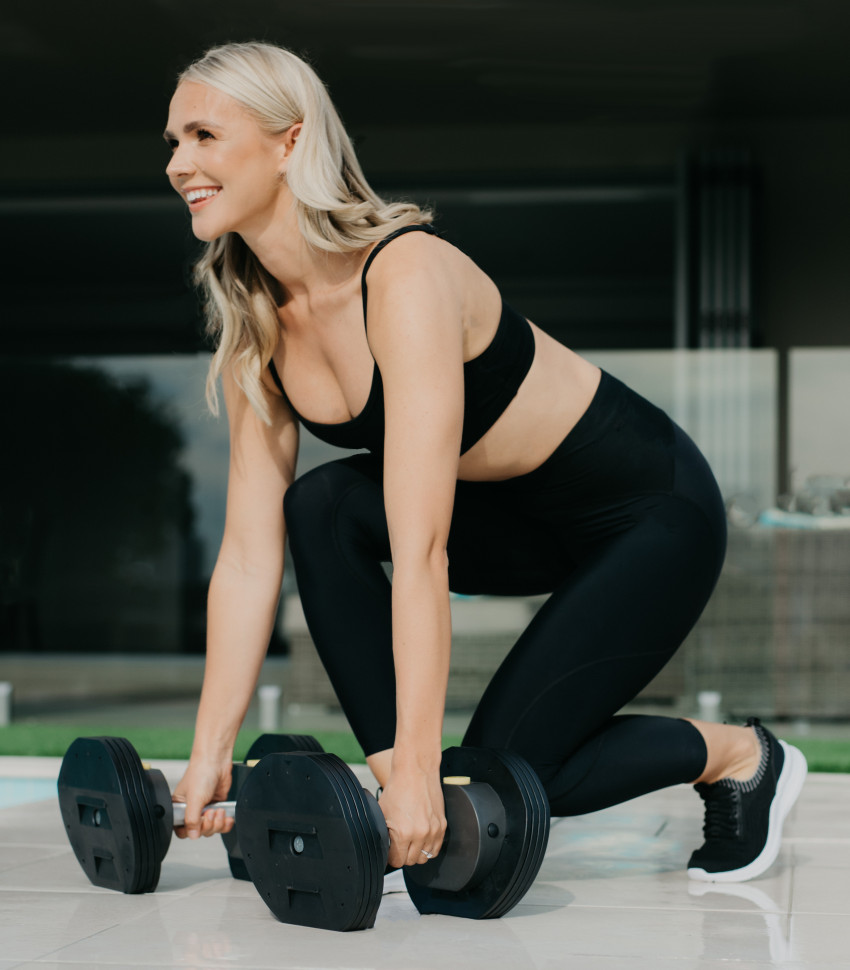 Гантели регулируемые First Degree Fitness MX Select MX85 вес 5.6 - 38.6 кг со стойкой