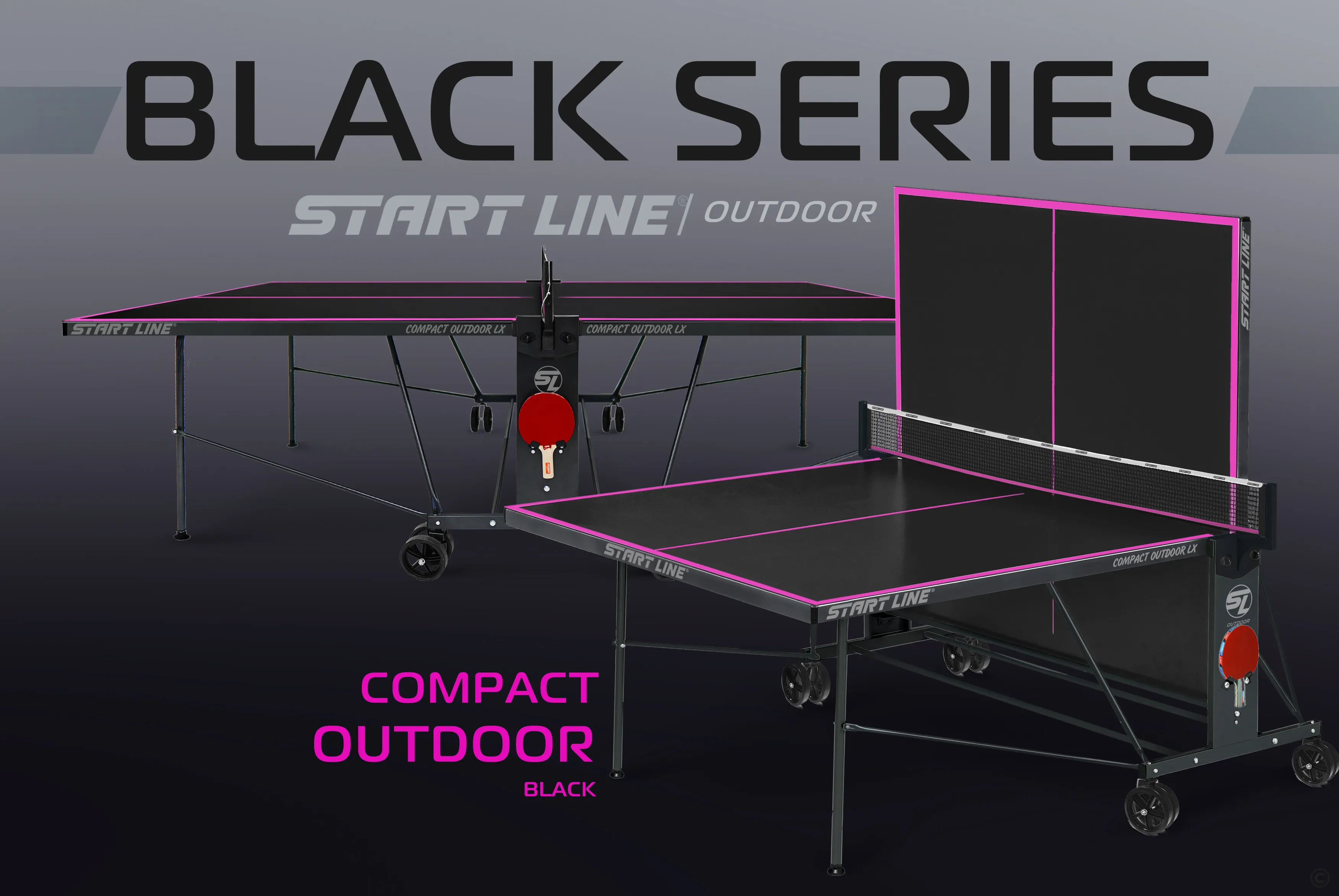Стол теннисный Compact-2 LX Всепогодный Black