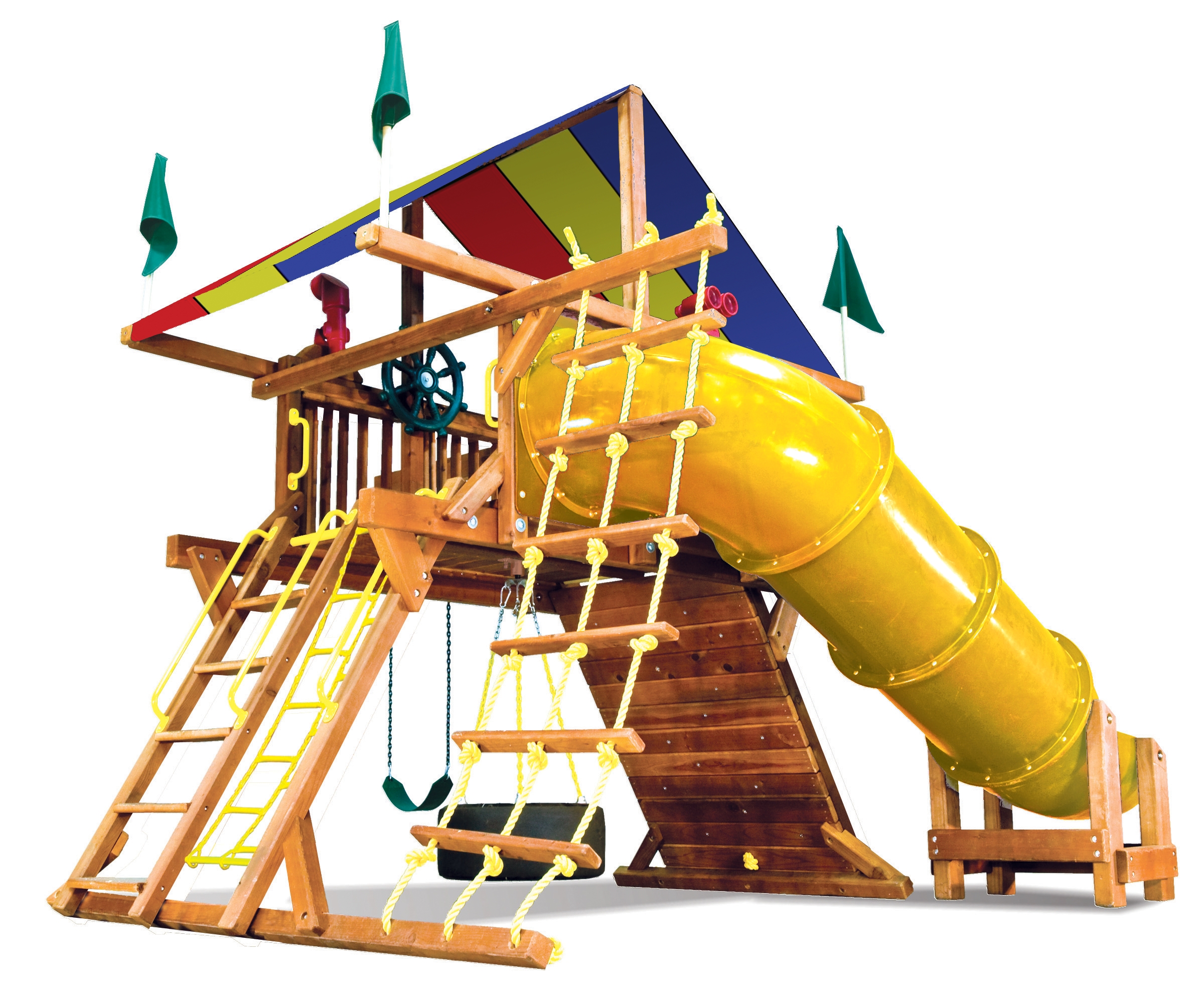 Rainbow Sunshine Castle I Spacesaver with 90 Tube Slide RYB