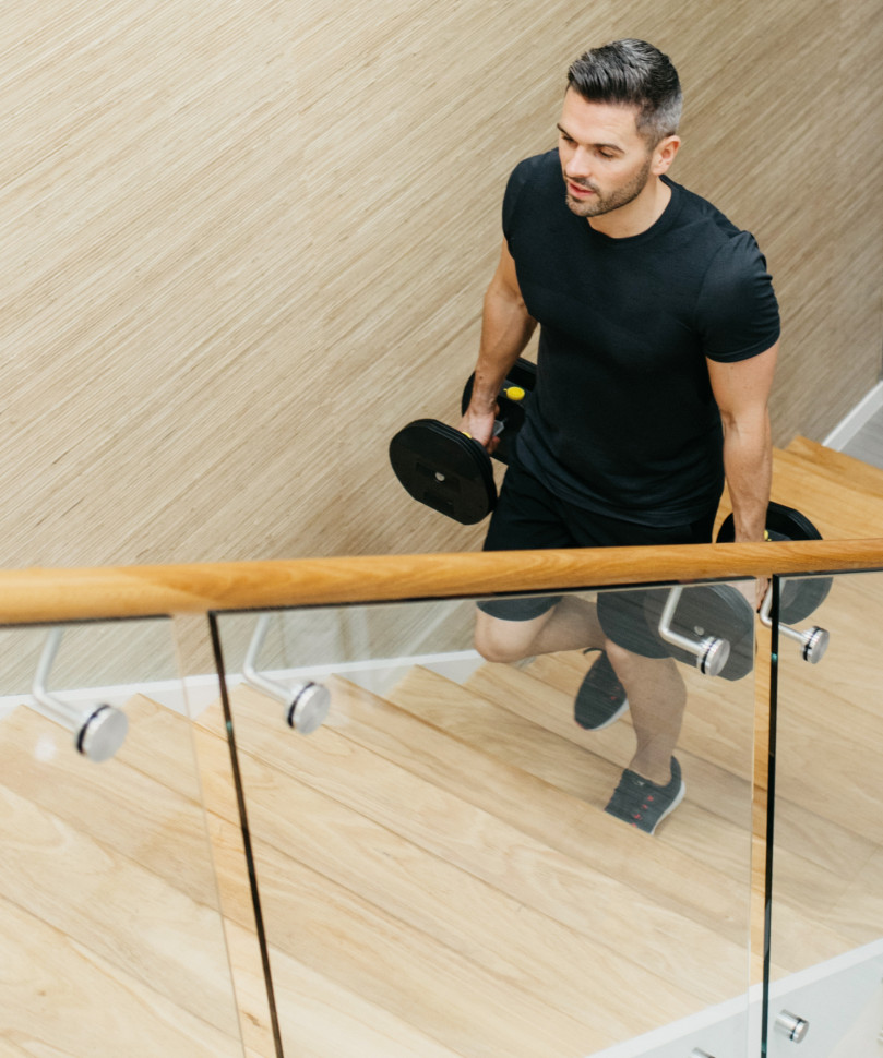 Гантели регулируемые First Degree Fitness MX Select MX85 вес 5.6 - 38.6 кг со стойкой
