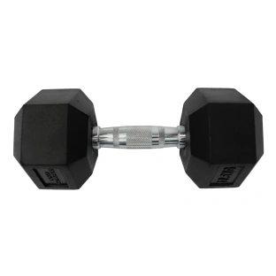 Набор гексагональных обрезиненных гантелей BRONZE GYM 2,5-25 кг - 10 пар, шаг 2,5 кг